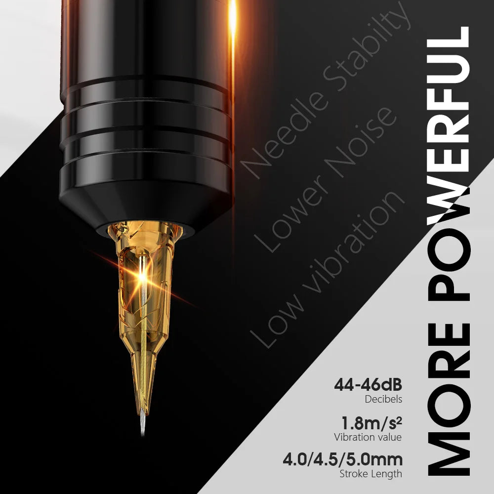 Ambition Torped 32 Powerful Brushless Motor 4.0mm-4.5mm-5.0mm Stroke Rotary Tattoo Pen Machine With RCA Cord For Tattoo Artists