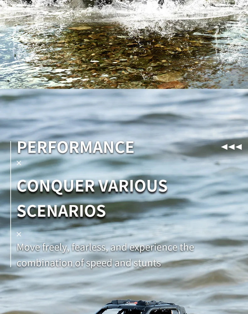 JJRC Q156 4WD 2.4G Amphibious Off-road Climbing RC Flip Stunt Car Racing All-terrain Waterproof Children's RC Toys Gifts