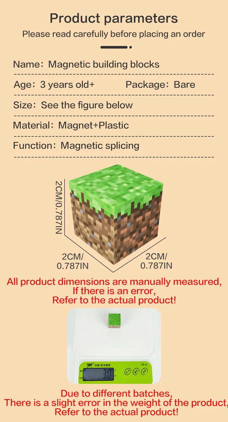 10-500PCS Magnetic Building Blocks Magnet Set Bricks Mini World STEM Construction DIY Educational Toys For Kids Birthday Gifts