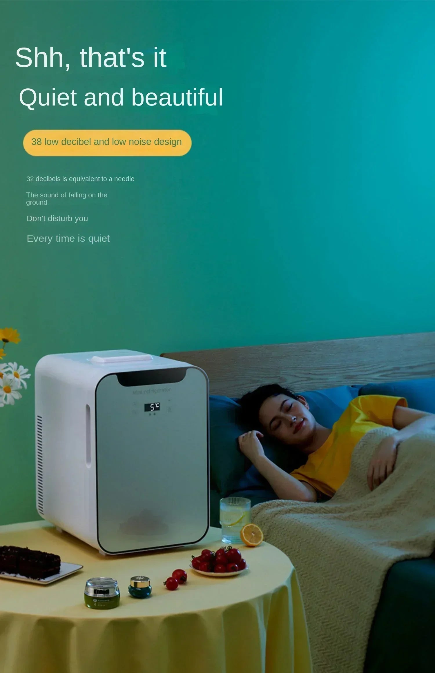 220V EOS Mini Compact Refrigerator for Bedroom, Dorm Room, Office and Travel CAB