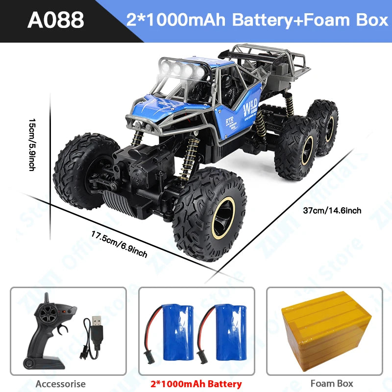 ZWN 1:12 RC Car With Lighting And Rechargeable 2.4G Radio Remote Control Alloy Buggy Off-Road Trucks Boys Toys for Children