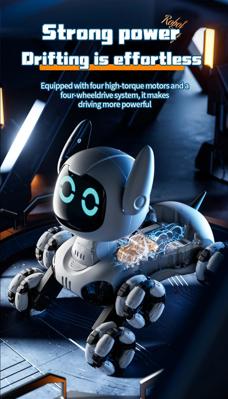 Y9 8WD RC Robot Dog Car Toy 2.4G Radio Remote Control Cars Touch-sense Music Stunt Drift Vehicle Electric Toy for Boys Kids Gift