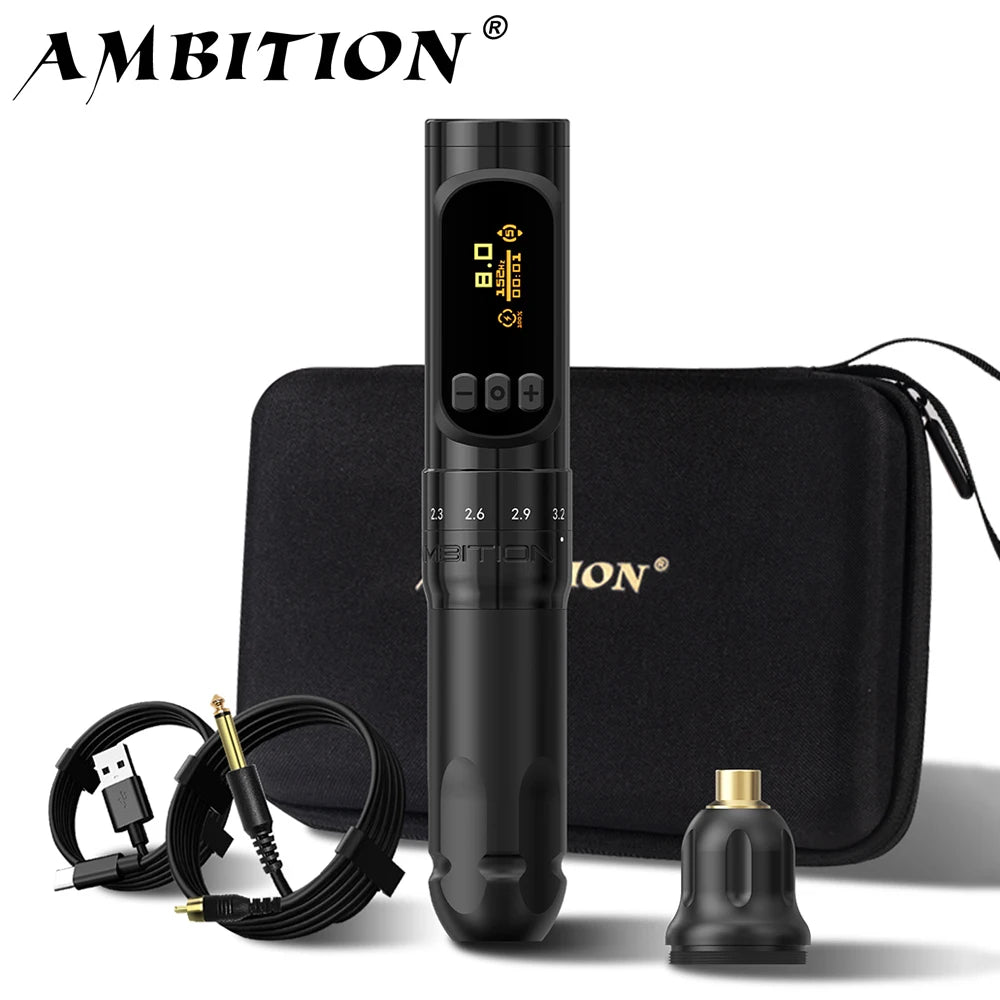 Ambition Sally 270 Wireless Tattoo Machine adjustable Rotary Pen Stroke 2.0-3.5mm Permanent Makeup Coreless Motor Tattoo Suppy