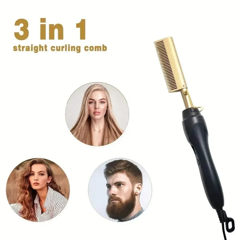 Straight hair comb, bangs, dry and wet dual-use comb, straight hair curling iron, household roll straight electric comb