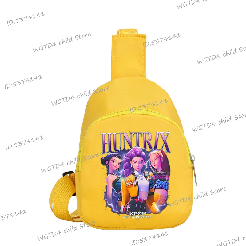 New Kids Chest Bag KPop Demon Hunters Printed Lightweight Single Shoulder Crossbody Bag Hot Movie Children Girl Boy Chest Bag