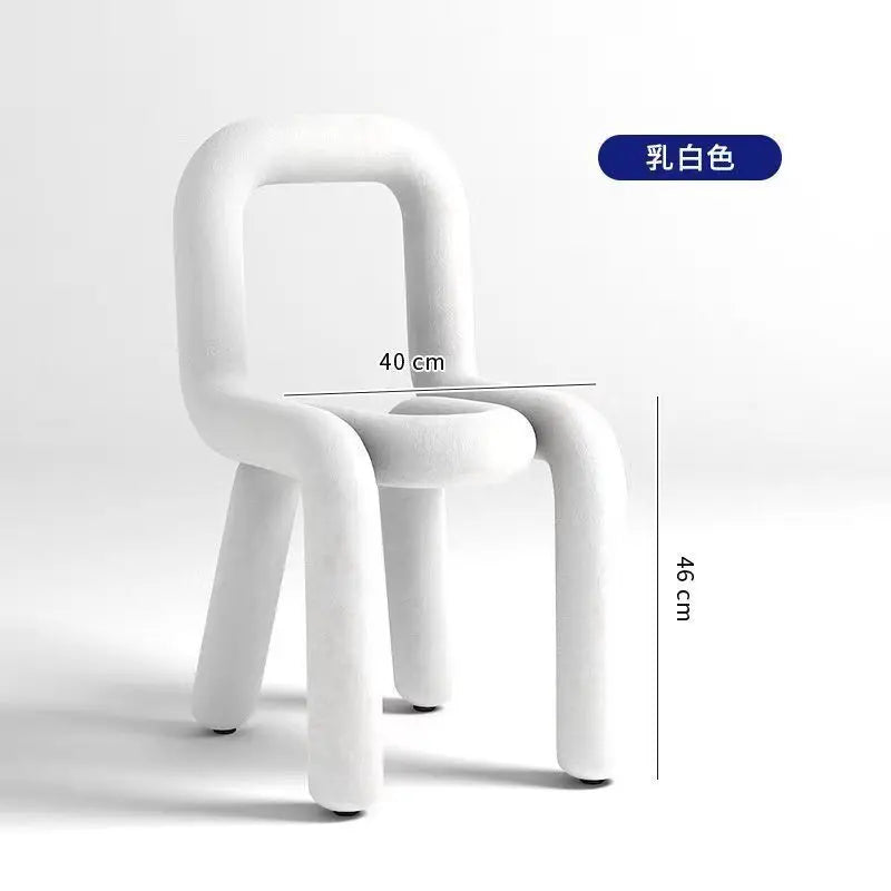 Nordic Style Creative Curved Chair, Plush Upholstered Kids/Accent Living Room Furniture