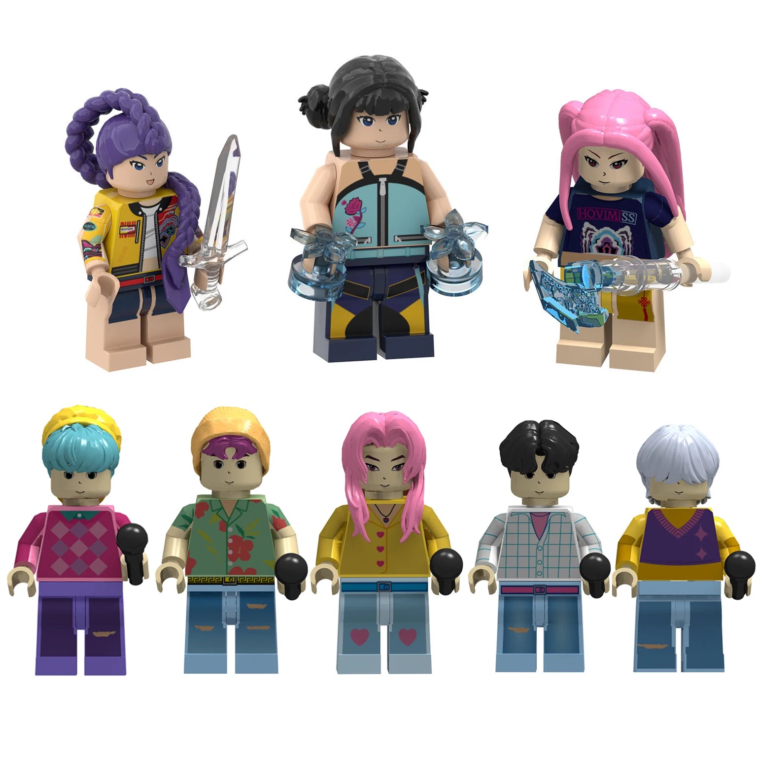 New Kpop Demon Hunters Mini Action Figure Building Blocks Toy Peripherals Desk Decoration Collection Figures Toy Christmas Gift