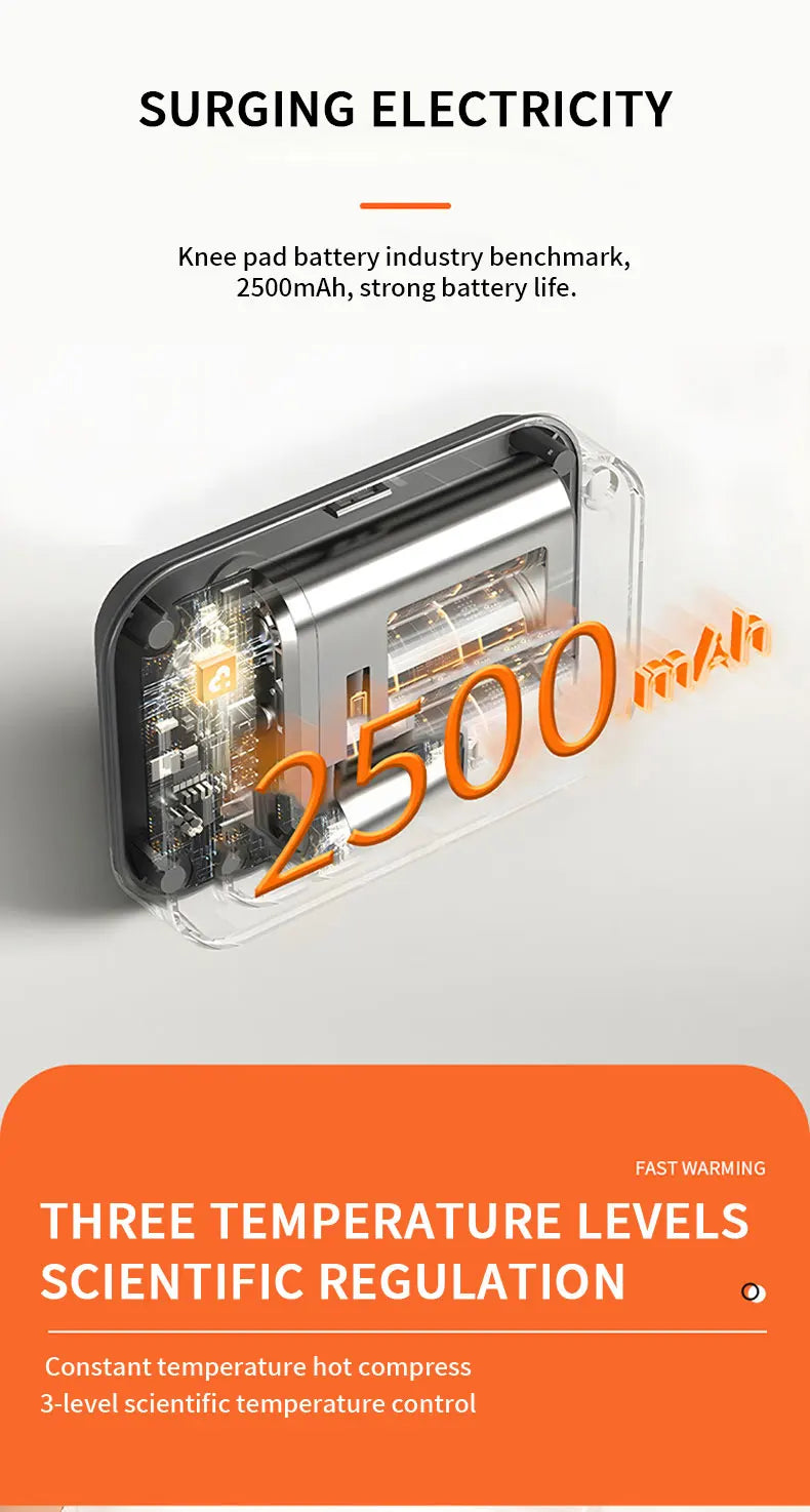 Rechargeable Leg Massager with Heat & Air Compression - 3-Level Pain Relief Wrap for Circulation Boost & Muscle Recovery LED