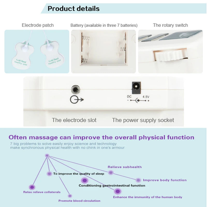 Electrical EMS Tens Massage 10 Level 16 Pads Pulse Acupuncture Muscle Stimulator Physiotherapy Machine Body Relax Health Care