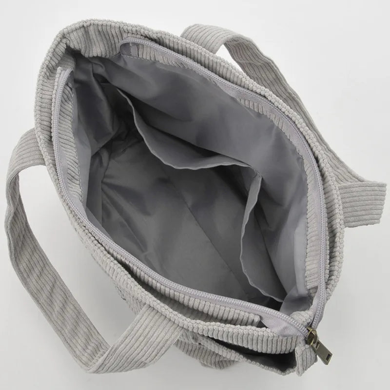 Disney Series Cute Snoopy Corduroy Tote Bag Casual Hundred Students Large Capacity Handbag Zipper Shoulder Large Bag