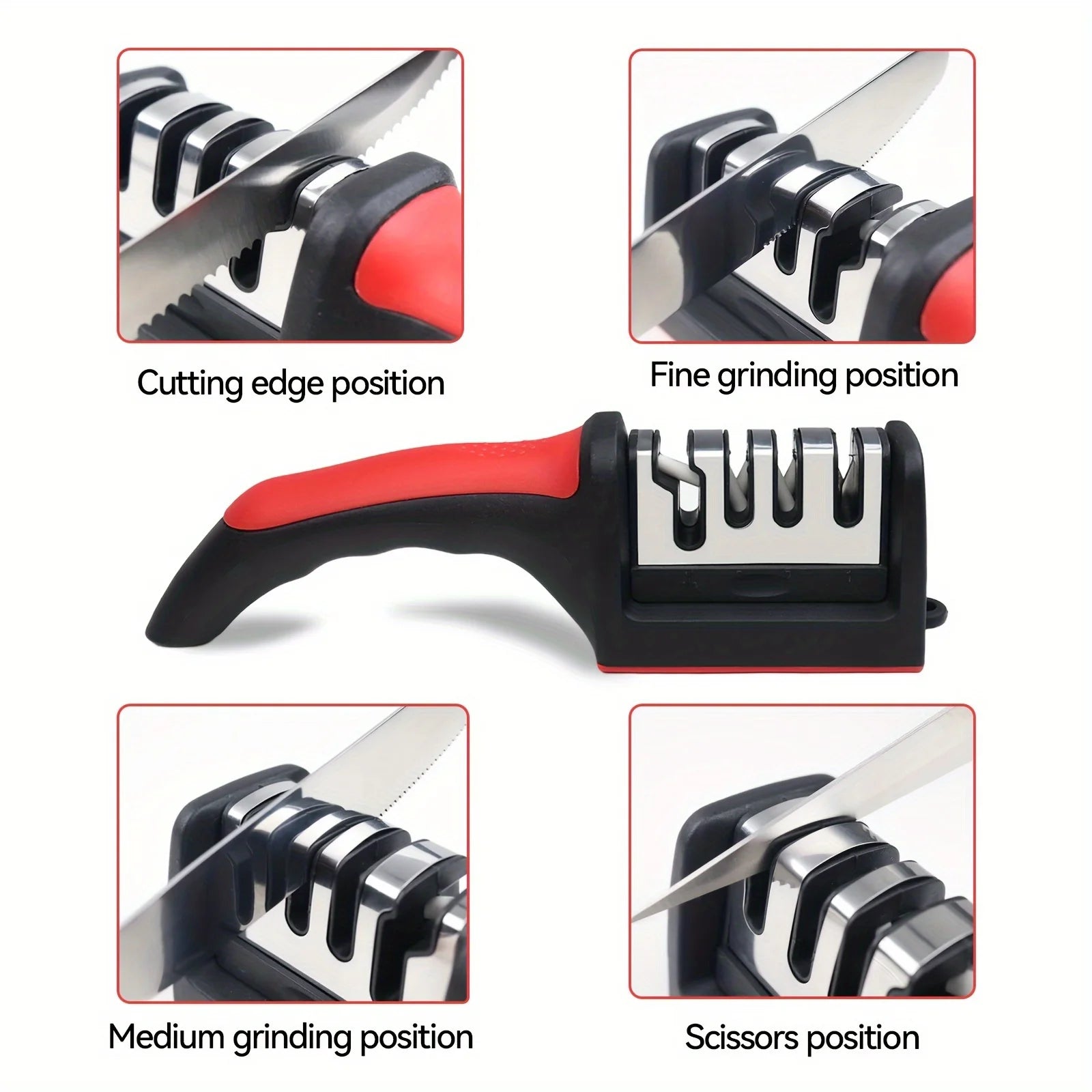 Kitchen 4-Segment Knife Sharpener with High-precision Whetstone Professional Hand-Held Sharpeners for Kitchen Knives Scssors