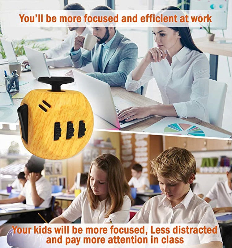 Fidget Cube Toys,6 Sides Anti Stress Fidget Cube Dice For Kids Adults Autism ADHD OCD Anxiety Relief Focus,EDC Hand Sensory Toys