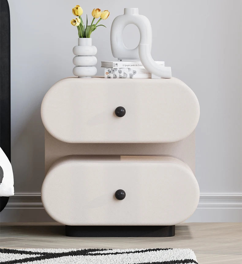 Cream Style Bedside Tables Creative Trendy Space Saving Nightstands Modern Luxury Aesthetic Mesitas De Noche Bedroom Furniture