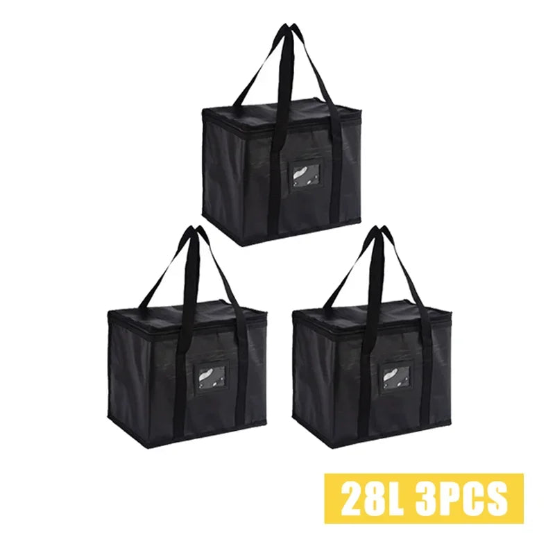 16L-70L Insulated Thermal Cooler Bag Insulation Keep Cold Large Capacity Portable Lunch Bag Zip Picnic Camping Tin Foil Food Bag