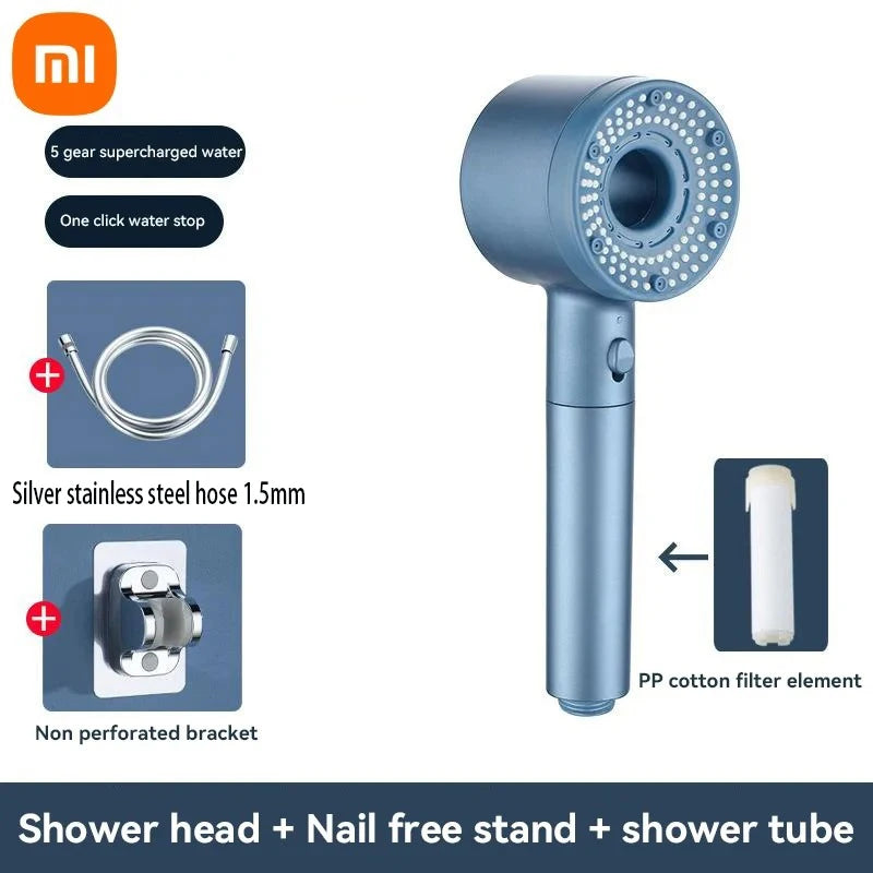 Xiaomi 5-Modes Shower Heads High Pressure Mijia ShowerHead Set Portable Rainfall Faucet Tap Bathroom Bath Home Bathroom Upgrade
