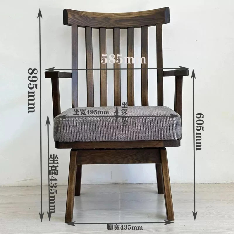 Wood Japanese Swivel Chair Black Walnut Nordic Design Accent Office Chair Desk Relaxing Computer Fotel Gamingowy Home Office