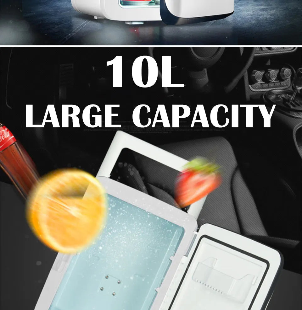 10 liters mini refrigerator car home dual-use car refrigerator car heating and cooling box dormitory insulin refrigerator
