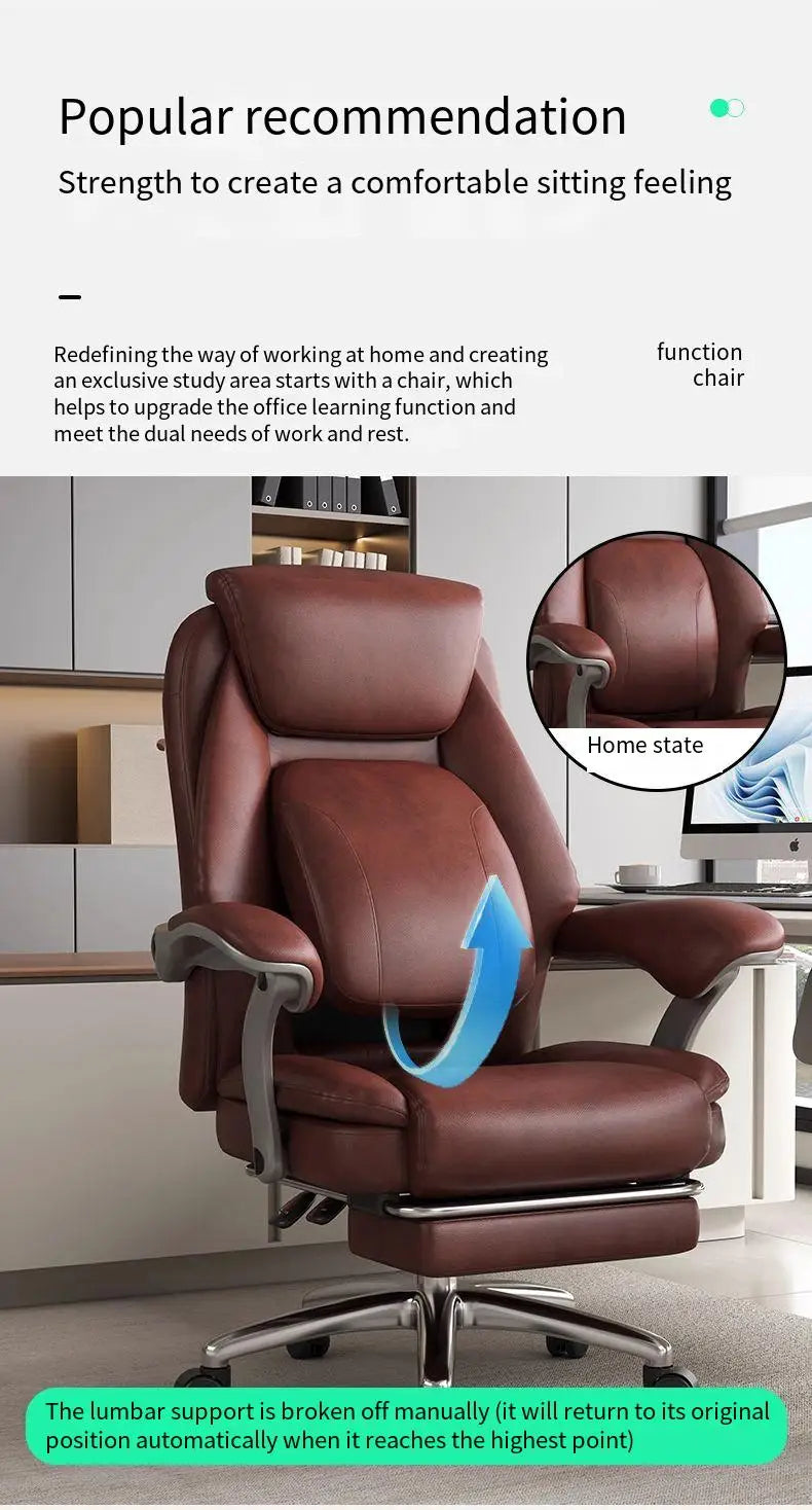 Foot Rest Ergonomic Office Chair Comfortable Designer Relax Luxury Swivel Office Chair Pliable Wheel Sillas Escritorio Furniture