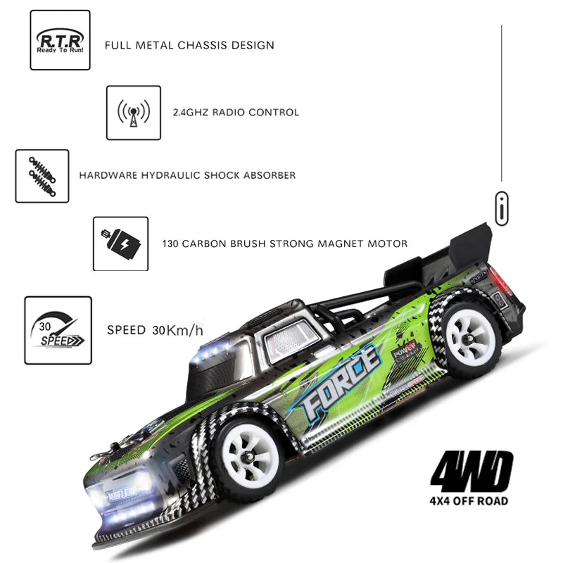 Wltoys K989 K969 284131 Upgrade LCD Version 4WD 1/28 RC High Speed Racing Mosquito 2.4GHz Off-Road RTR Rally Drift Car