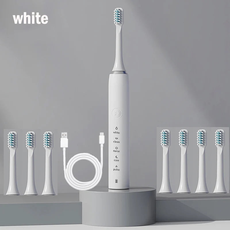 The New Ultrasonic Sonic Electric Toothbrush Rechargeable Tooth Brushes Adult Timer Brush Washable Electronic Whitening Teeth