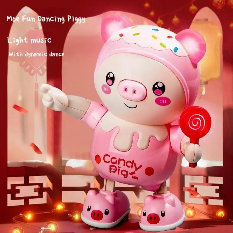 Upgraded Electronic Pets Pig Dancing Toy Doll, Electric Lighting Music Twisting Swing Left And Right Walking Cute Pig Smart Doll