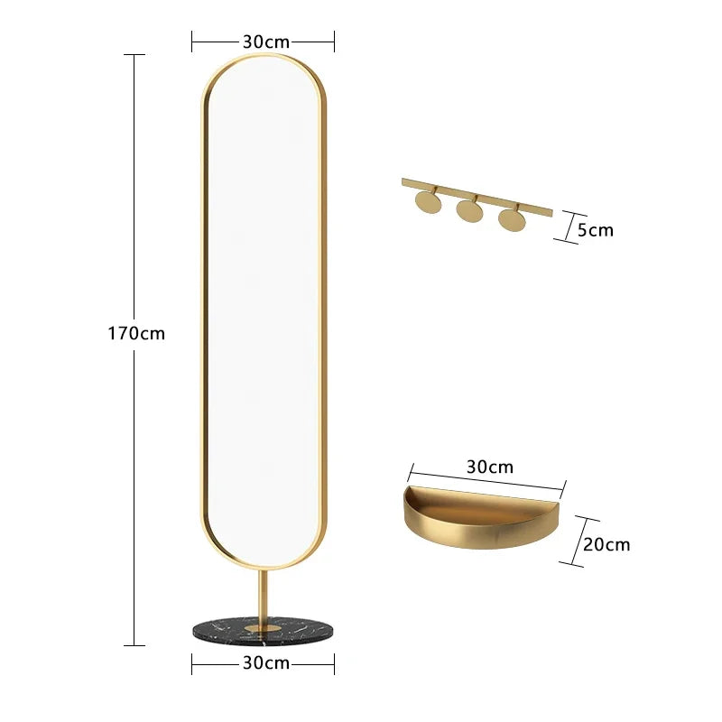 Floor Standing Mirror Decoration Modern Full Body Oval Bathroom Bedroom Mirror Funky Luxury Long Big Espelhos Home Products