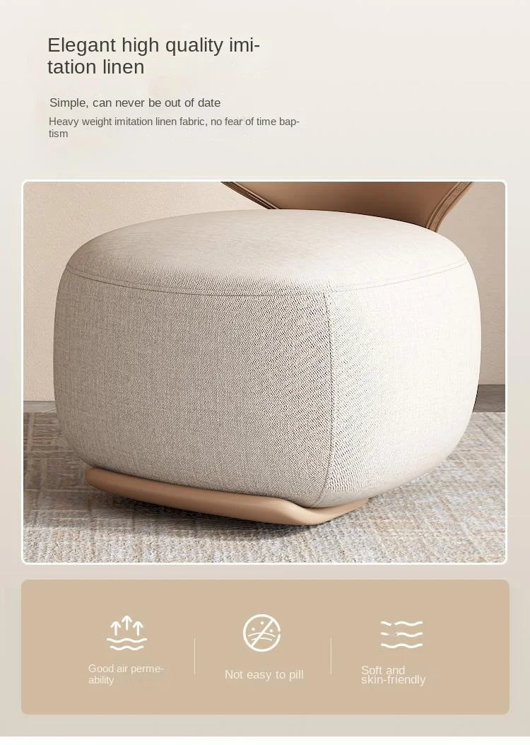 Log Light Luxury First Class Cabin Lounge Sofa Chair Nordic Living Room  Fabric Low Stool Balcony Leisure Armchair 2023 New