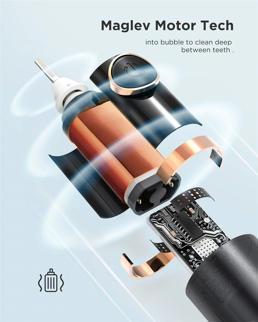 Fairywill P11 Sonic Whitening Electric Toothbrush Rechargeable USB Charger Ultra Powerful Waterproof 8 Heads and 1 Travel Case