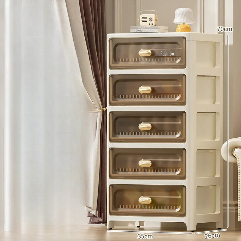 Home Minimalist Storage Cabinet Multi-layer Drawer Style Storage Cabinet Snack Storage Cabinet Home Storage Cabinet with Pulley