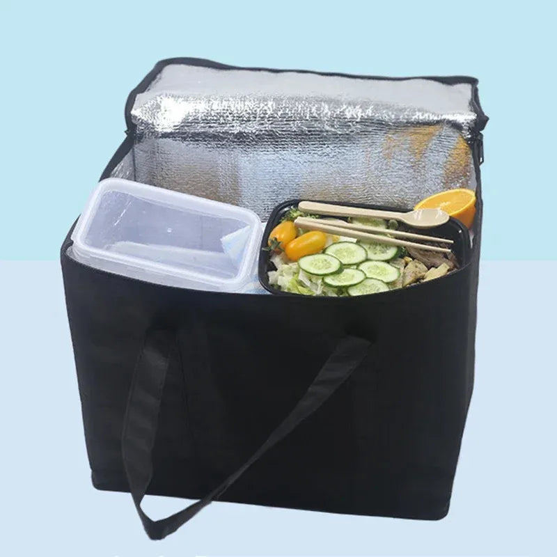 Waterproof Insulated Cooler Bag - Foldable Picnic Thermal Bag for Food & Drink Delivery, Leakproof Lunch Box with Ice Pack