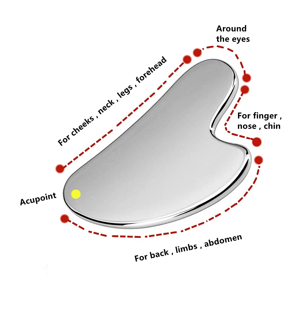 Gua Sha Board Guasha Massage for Face Stainless Steel Body Massager Facial Scraping Plate SPA  Guasha Scraper for Neck Back