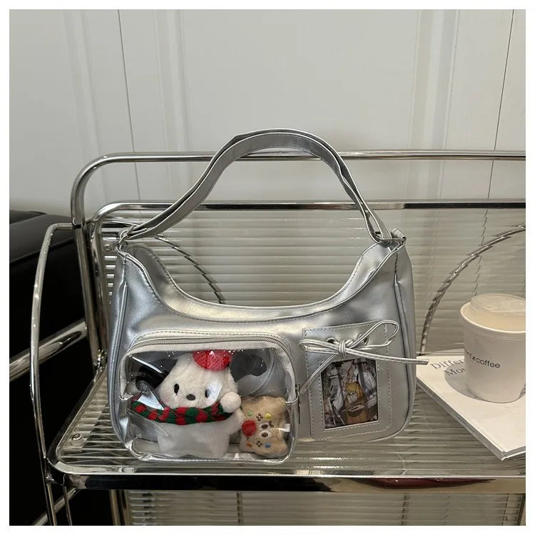 Y2k Harajuku Shoulder Bag Women Korean Transparent Ita Bag School Crossbody Bag Female Japanese Designer Preppy Handbag Purse