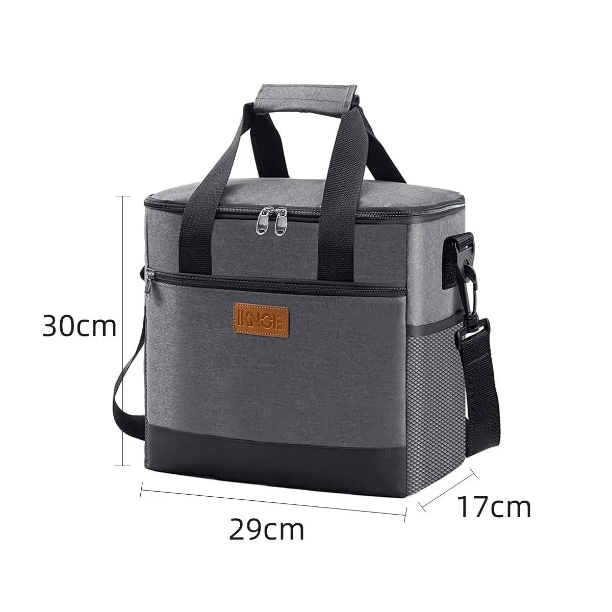 1Pcs Black Insulated Lunch Box Bag Insulation Ice Pack Student Portable Dinner Picnic Food Hand-held with Storage Handbag