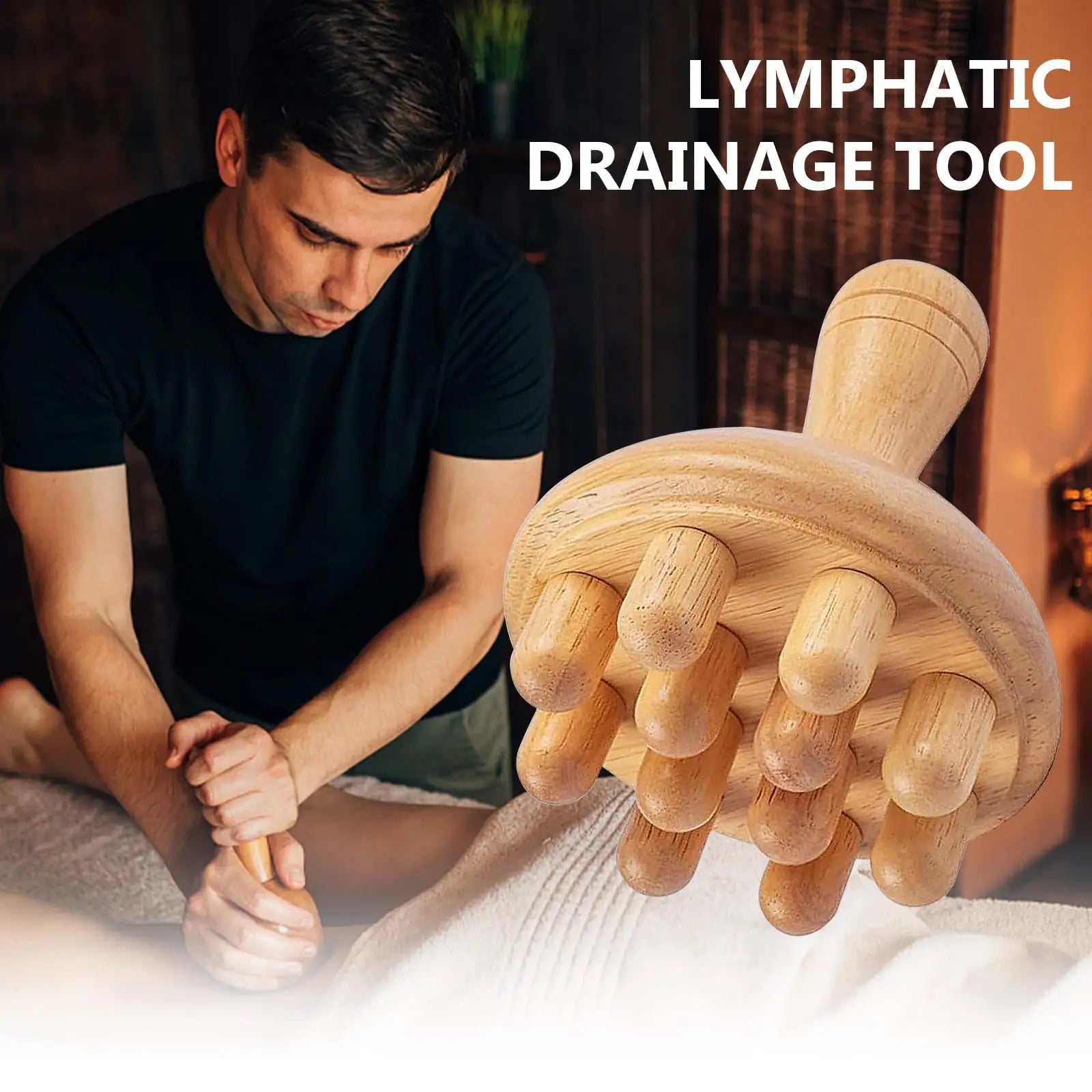 Wooden Mushroom Massager Manual Massage Tool, Wood Mushroom Massage Tools Muscle Tension Local Fat Gua Sha for Full Body Use