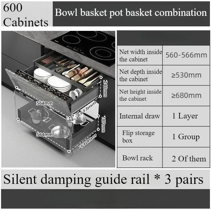 Metal Kitchen Cabinet Storage Narrow Organizer Drawer Small Spaces Extendable Cabinets Household with Sliding Track Furniture