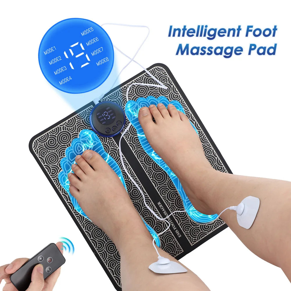 EMS Foot Massager Pad Relief Pain Relax Feet Acupoints Massage Electric Muscle Stimulation Improve Blood Circulation Relax Feet