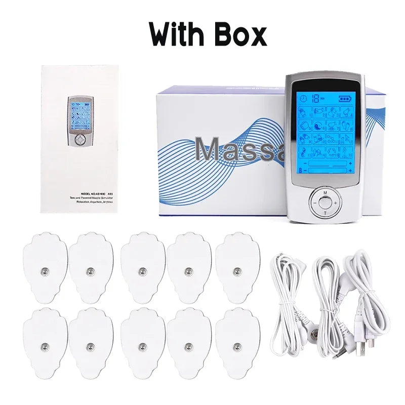 TENS Machine EMS Muscle Stimulator USB Charging for Pain Relief Treatment Using 16 Mode Dual Channel Electronic Pulse Massager