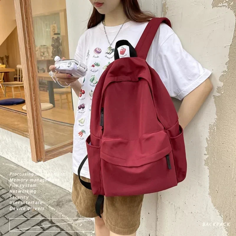 Shoulder Bag Backpacks Schoolgirl Versatile Backpack Large Capacity Waterproof Travel Bag Washable Nylon Computer Bag Unisex