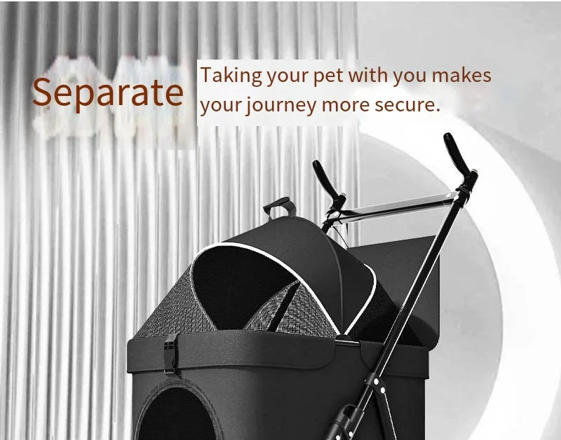 Pet Stroller with A Load-bearing Capacity of 20kg Cat Dog Stroller Small Lightweight Foldable Teddy Bear Outdoor Cart Detachable