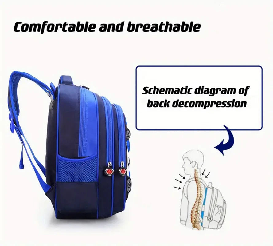 Waterproof Lightweight 3D Car Backpack Kindergarten Kid Preschool Backpack Young Children Boy Girl SchoolBag Primary Red Blue