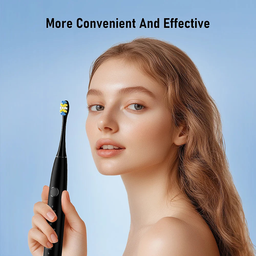 Sonic Electric Toothbrush for Adults Smart Timer Teeth Whitening IPX7 Waterproof 6 Replaceable Heads Travel Case Sarmocare X610