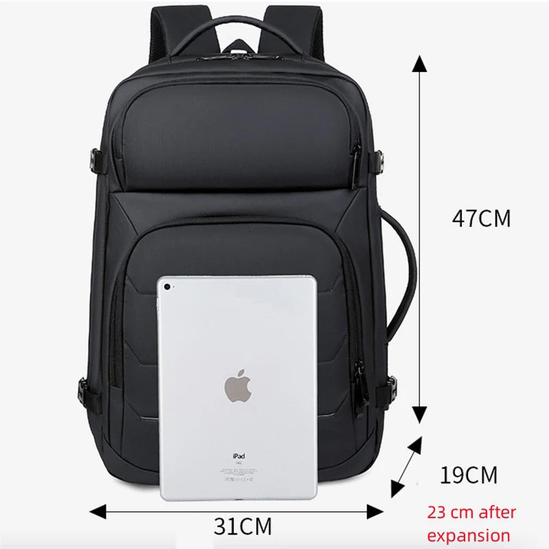 Expandable Men‘s 17 Inch Laptop Backpacks Waterproof Notebook Bag USB Schoolbag Sports Travel School Bag Pack Backpack For Male