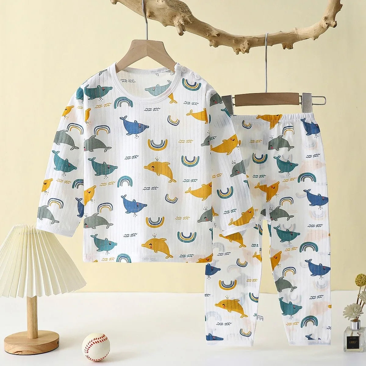 Children Sets Cotton Kids Clothes Long/Short Sleeve Home  Sleepwear Children's Clothing Boy Girl Autumn winter Tops Pants Suits