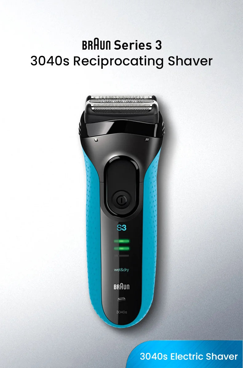 Braun Electric Shaver 3 Series ProSkin 3040S 3010S Reciprocating Shaver For Men Shaving Machine With Trimmer 100-240v