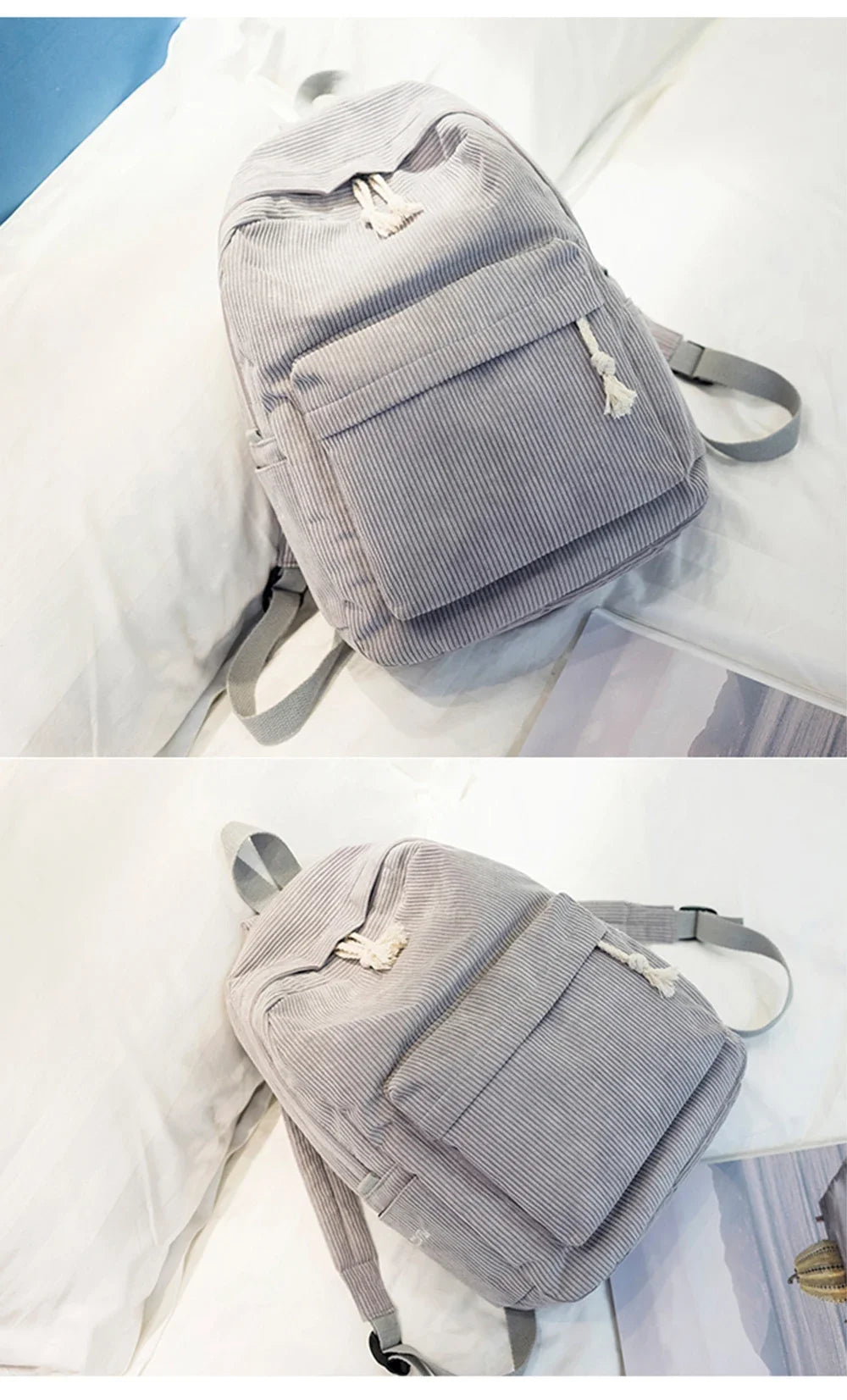 Personalized Corduroy Student Backpack, Anti-Theft Training School Bag for Teens, Unisex Classic Campus Shoulder Bag Knapsack