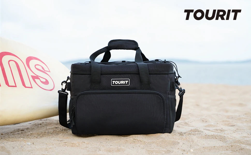 TOURIT Thermal Cooler for Drinks 14.6L 24L 32L Foldable Insulated Cooler Bag Leakproof Car Refrigerator Bag Food Delivery Bag