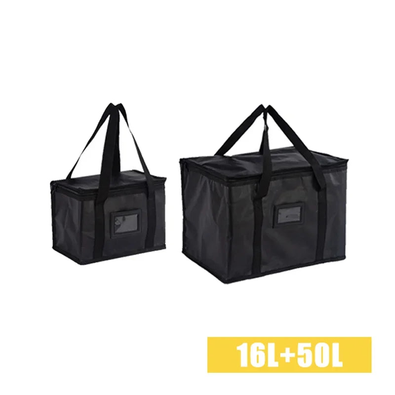 16L-70L Insulated Thermal Cooler Bag Insulation Keep Cold Large Capacity Portable Lunch Bag Zip Picnic Camping Tin Foil Food Bag