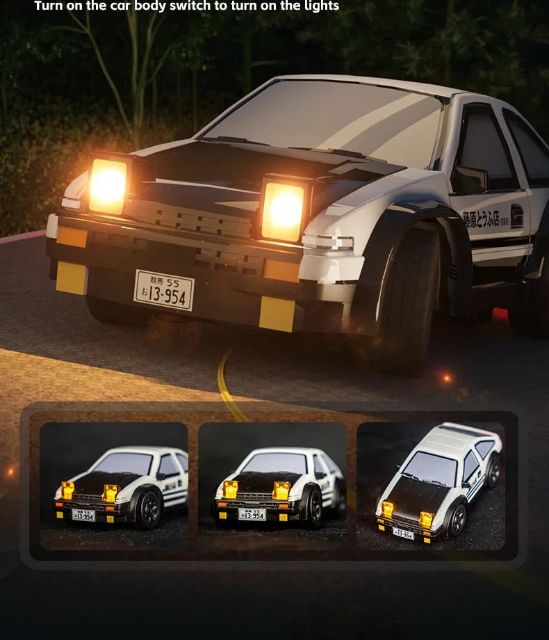 RC Drift Car 1/64 AE86 Mini Desktop Remote Control 2.4G 4WD Off-road Drifting Racing Vehicle Electric Toy Boys Cars