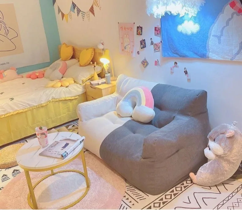 Lazy Bean Bag Sofas Giant Comfortable Beanbag Sofa Double Cute Fluffy Living Room Couches Large Modern Bedroom Tatami Couch