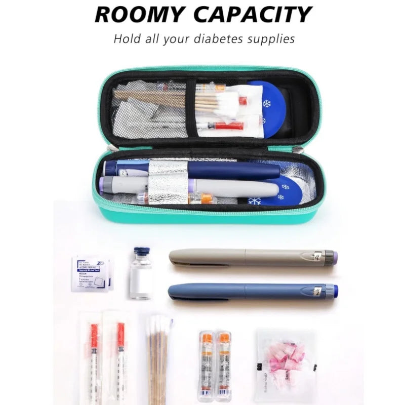 Insulin Cooler with Temperature Display - Medicine Refrigerated Bag with 2 Ice Pack for Diabetic Medication Pen Travel Daily Use